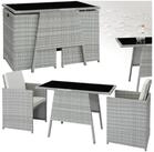 tectake Sitzgruppe Rattan Gartenlounge f&uuml;r 2 Personen, zusammenschiebbar, (Loungeset