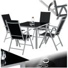 tectake Essgruppe Aluminium Sitzgruppe, (Set., 5-tlg), Stuhlneigung in 8 Stufen