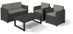 Keter Loungeset Victoria mit verstellbarem Tisch Lyon in Rattanoptik 4tlg., (Set,