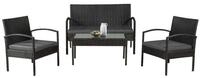 Juskys Gartenlounge-Set Trinidad, (4-tlg., Sitzgruppe), Polyrattan Sofa mit Tisch, 2