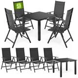 Casaria Garten-Essgruppe WPC Bern, (5-tlg), Aluminium 8-fach Verstellbar Hochlehner
