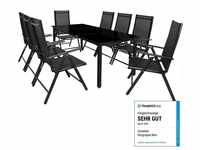 Casaria Sitzgruppe Bern, (9-tlg), Aluminium 5mm Sicherheitsglas Stühle Klappbar