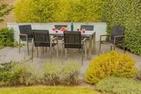 Greemotion Essgruppe 6 Personen Sydney Gartenm&ouml;bel Set Silber / Grau inkl. Tisch,
