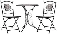 vidaXL Gartenlounge-Set 3-tlg. Bistro-Set Mosaik Keramik Grau, (3-tlg)