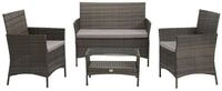SVITA Sitzgruppe BROOKLYN, (Set, 4-tlg., Gartenlounge), 2 Sessel, mit Tisch,