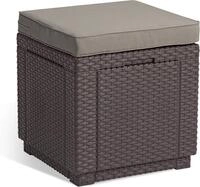 Keter Hocker Keter Hocker Cube mit Stauraum Taupe Sitzhocker Gartenhocker mit,...
