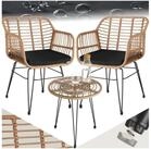 tectake Sitzgruppe Rattan-Gartenlounge f&uuml;r 2 Personen, filigranes Design, (Loungeset