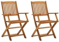 vidaXL Gartenstuhl Klappbare Gartenst&uuml;hle 2 Stk. Massivholz (2 St)