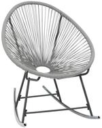 vidaXL Gartenstuhl Schaukelstuhl Mondstuhl Grau Poly Rattan (1 St)