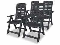 vidaXL Reclining Garden Chairs Plastic Anthracite - Grey (4pcs)