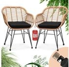 Casaria Gartenstuhl Bali (2 St), Polyrattan 5cm Auflage 59x56x83cm Armlehnen...