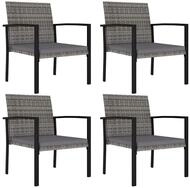 vidaXL Sitzgruppe vidaXL Garten-Essst&uuml;hle 4 Stk. Poly Rattan Grau