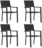 vidaXL Gartenstuhl Gartenst&uuml;hle 4 Stk. Schwarz HDPE Holz-Optik (4 St)