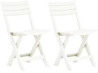vidaXL Gartenstuhl Klappst&uuml;hle, 2 St&uuml;ck, Kunststoff, wei&szlig; (1 St),...