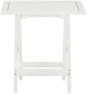 vidaXL Gartentisch, Bistrotisch Wei&szlig; 46x46x47 cm Akazie Massivholz