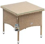 Casaria Beistelltisch (1-St), Polyrattan 50x50x45cm H&ouml;henverstellbar 5mm...