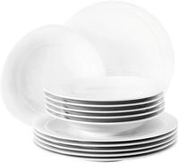 Seltmann Weiden Tafelservice Geschirr-Set Trio (12-tlg), 6 Personen, Porzellan,