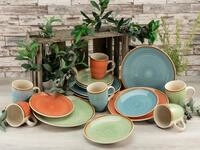 CreaTable Kombiservice Geschirr-Set Country (24-tlg), 6 Personen, Steinzeug, Service,