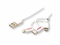 ROLINE USB 2.0 Sync- & Ladekabel Typ A - Typ C / 8-Pin / USB MicroB USB-Kabel,...
