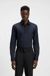 HUGO Langarmhemd Kenno Slim-Fit Hemd aus b&uuml;gelleichter Baumwoll-Popeline