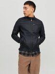 Jack & Jones Lederimitatjacke JJEROCKY in Kunstlederoptik mit Rei&szlig;verschlusstaschen