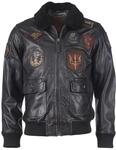 Lederjacke TOP GUN "Lederjacke TGJ1001", Herren, Gr. M, schwarz, Obermaterial:...