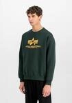 Sweatshirt ALPHA INDUSTRIES "Basic Sweater", Herren, Gr. M, blau (schwarz petrol),