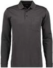 Poloshirt RAGMAN "Poloshirt Soft Knit Polo Knopf Langarm", Herren, Gr. L, grau