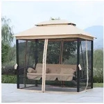 Outsunny Hollywoodschaukel Gartenschaukel Schaukel mit Seitenw&auml;nden, 3-Sitzer,