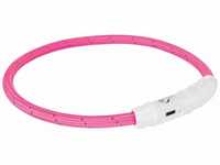 TRIXIE Leuchthalsband Trixie Flash Leuchtring USB Pink Größe: M-L