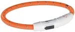 TRIXIE Hundehalsbandleuchte Flash Leuchtring USB - orange - 65 cm/&oslash; 7 mm