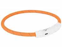 TRIXIE Hundeleine Trixie Flash Leuchtring USB Orange Größe: M-L