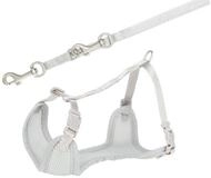 TRIXIE Hunde-Geschirr Junior Welpen-Softgeschirr mit Leine - hellgrau - 26&ndash;34 cm/10