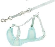 TRIXIE Hunde-Geschirr Junior Welpen-Softgeschirr mit Leine - mint - 26&ndash;34 cm/10 mm,