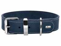 Hunter Tierbedarf Hunde-Halsband Aalborg Special, Leder blau 65 - 4.5 cm x 47...