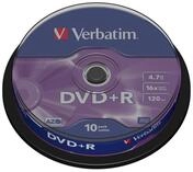 Verbatim DVD-Rohling 10 Verbatim Rohlinge DVD+R 4,7GB 16x Spindel