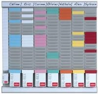 NOBO Wandtafel B&uuml;ro Planer Set f&uuml;r T-Karten Gr. 2 Aluminium 7 Spalten 24...
