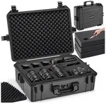tectake Kameratasche Kamerakoffer (56 x 42 x 21 cm), aus robuster Hartschale mit 4