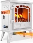 monzana Elektrokamin, Mit Heizung Flammeneffekt Heizl&uuml;fter Kamin Deko Ofen Wei&szlig;