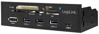 LogiLink Speicherkartenleser LOGILINK USB3.0 Einbau-Hub UA0341, mit Cardreader, 5,25"
