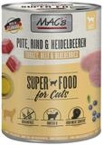 MAC'S Pute & Heidelbeeren f&uuml;r Katzen 800 g - 6 St&uuml;ck, Nassfutter f&uuml;r: Katze