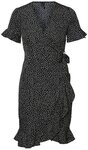 Vero Moda Shirtkleid Kurzes Wickel mit R&uuml;schen VMHENNA (kurz) VMHENNA 2/4 WRAP FRILL