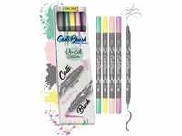 Online Pen Fineliner Calli.Brush, 5x Handlettering Stifte Set, bunte Brush Pens,