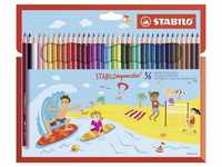 STABILO Aquarell-Buntstift aquacolor 36er Pack mit 36 Farben (1636-6)