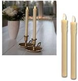 STAR TRADING LED-Kerze 2er Set LED Stabkerzen beige, Schalter per Flamme,...