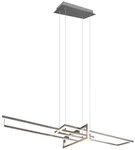 TRIO Leuchten LED Pendelleuchte SALINAS, 1-flammig, Nickelfarben, Metall,