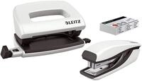 LEITZ Hefter Heftmaschine + Locher mini WOW perlweiss