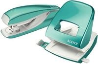LEITZ Tischaufsatz Locher NeXXt 5008 und Heftger&auml;t NeXXt 5502 im Set eisblau
