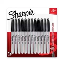 Sharpie Permanentmarker Sharpie Marker Fein Rundspitze schwarz 12 St&uuml;ck