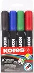 KORES Permanentmarker Permanentmarker XP2 3-5mm Keilspitze Set mit 4 Farben...